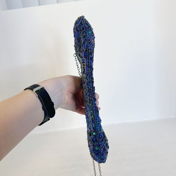 Vintage Style Peacock Beaded Evening Bag Clutch - Picture 5 of 7